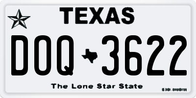 TX license plate DOQ3622
