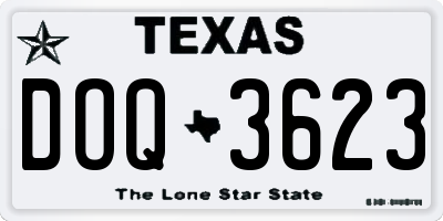 TX license plate DOQ3623