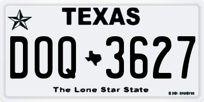 TX license plate DOQ3627