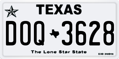 TX license plate DOQ3628