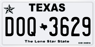 TX license plate DOQ3629