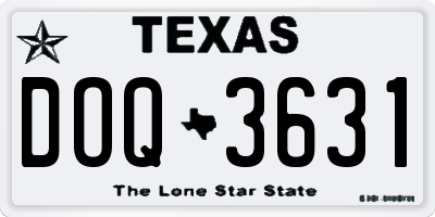 TX license plate DOQ3631