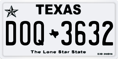 TX license plate DOQ3632