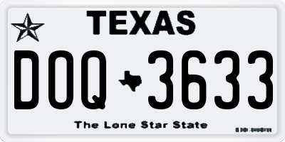TX license plate DOQ3633
