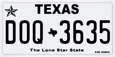 TX license plate DOQ3635