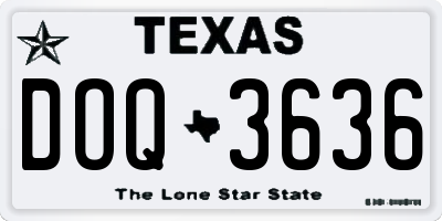 TX license plate DOQ3636