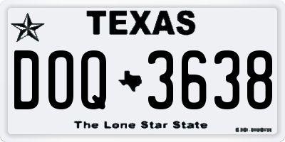 TX license plate DOQ3638