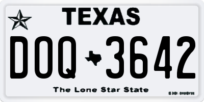 TX license plate DOQ3642