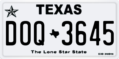 TX license plate DOQ3645
