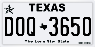 TX license plate DOQ3650