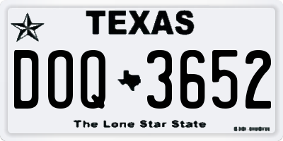 TX license plate DOQ3652