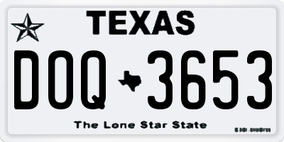 TX license plate DOQ3653