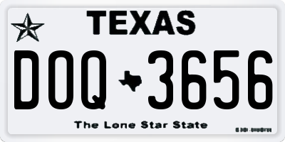 TX license plate DOQ3656