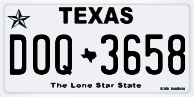 TX license plate DOQ3658