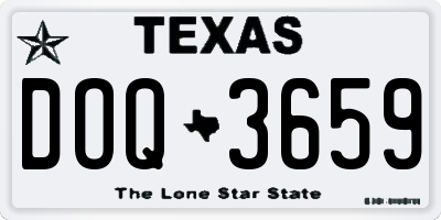 TX license plate DOQ3659