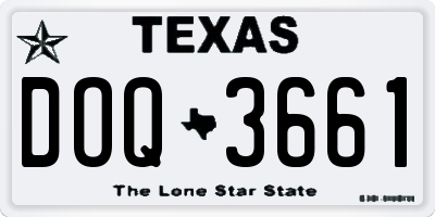 TX license plate DOQ3661
