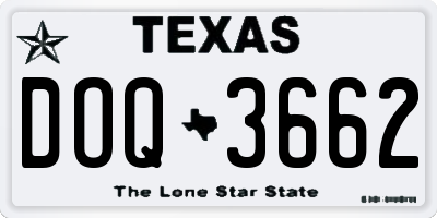 TX license plate DOQ3662