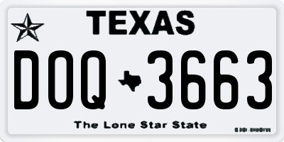TX license plate DOQ3663