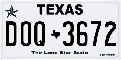 TX license plate DOQ3672