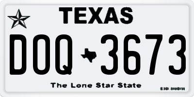 TX license plate DOQ3673