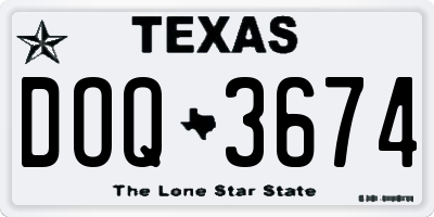 TX license plate DOQ3674