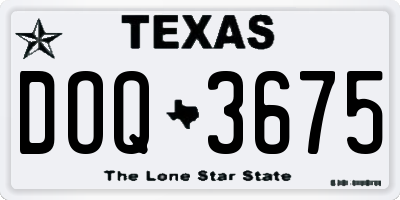 TX license plate DOQ3675