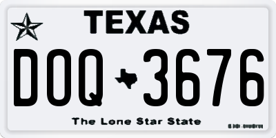 TX license plate DOQ3676