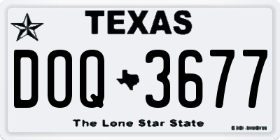 TX license plate DOQ3677