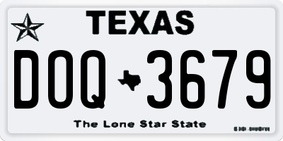 TX license plate DOQ3679