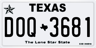 TX license plate DOQ3681