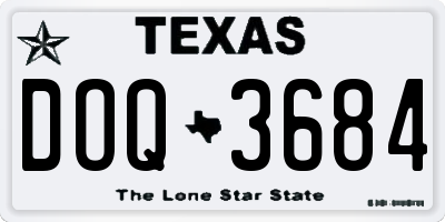 TX license plate DOQ3684