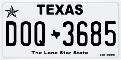 TX license plate DOQ3685