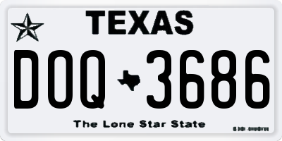TX license plate DOQ3686