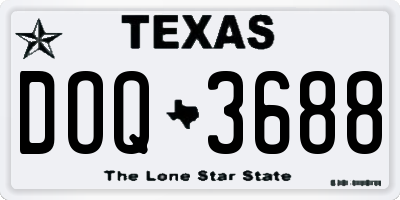 TX license plate DOQ3688