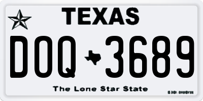 TX license plate DOQ3689