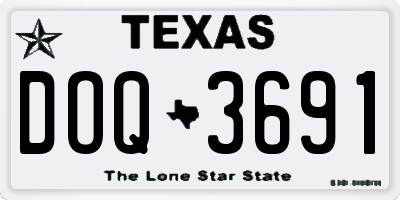 TX license plate DOQ3691