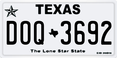 TX license plate DOQ3692