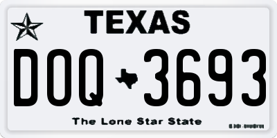 TX license plate DOQ3693