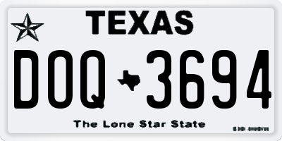 TX license plate DOQ3694