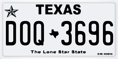 TX license plate DOQ3696