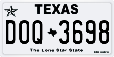 TX license plate DOQ3698