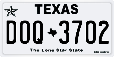 TX license plate DOQ3702