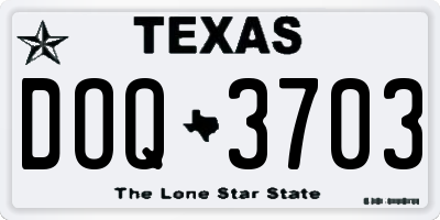 TX license plate DOQ3703