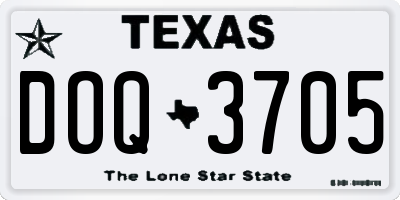 TX license plate DOQ3705