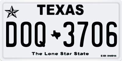 TX license plate DOQ3706