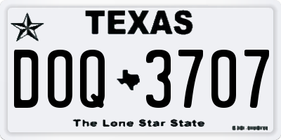TX license plate DOQ3707