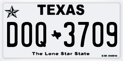 TX license plate DOQ3709