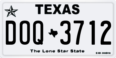 TX license plate DOQ3712