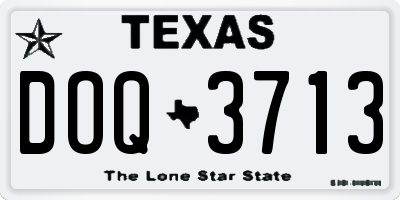 TX license plate DOQ3713