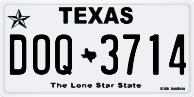 TX license plate DOQ3714